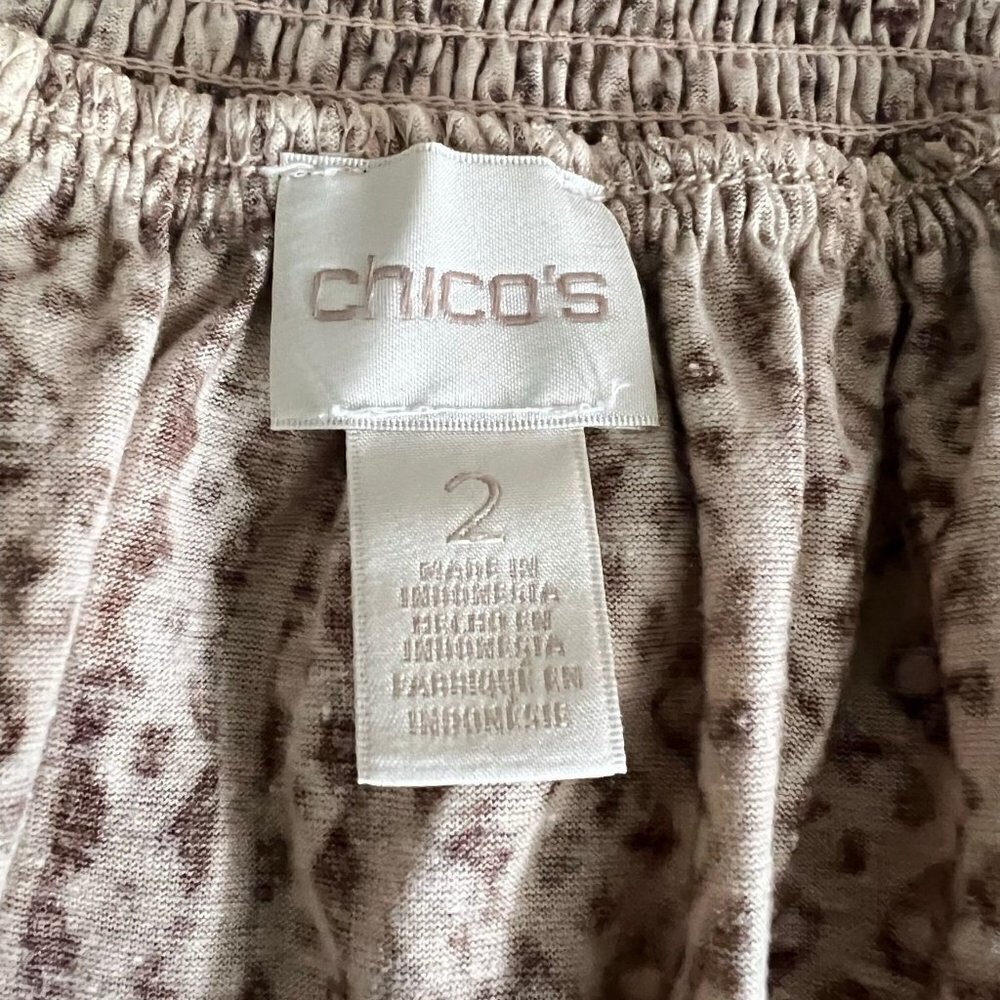 Chico's Size 2 Tribal Swirls Cold-Shoulder Top L 12 - Picture 11 of 12